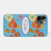 Rode oranje klaproos klaprozen bloemig Blauw Meisj Case-Mate iPhone Case (Achterkant (horizontaal))