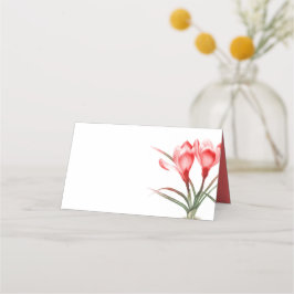 Rode oranje kroeskunst waterverf gastkaartjes plaatskaartje