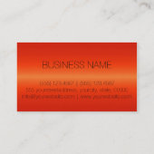 Rode Oranje luxe roestvrij stalen monogram Visitekaartje (Achterkant)