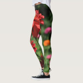 rode oranje melkbloem, rode bloemtuin leggings (Links)