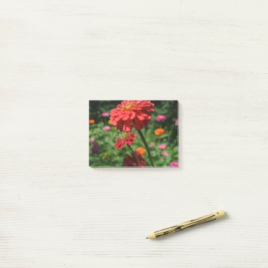 rode oranje melkbloem, rode bloemtuin post-it® notes (Op bureau)