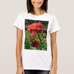 rode oranje melkbloem, rode bloemtuin t-shirt