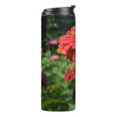 rode oranje melkbloem, rode bloemtuin thermosbeker (Gedraaid links)