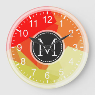 Rode Oranje mozaïekmoderne monogram Grote Klok