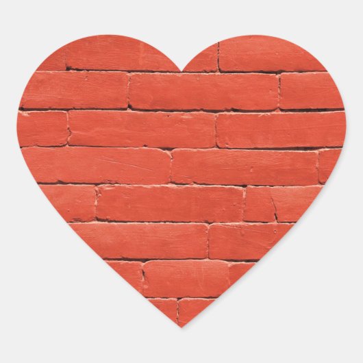 Rode Oranje muur Hart Sticker (Voorkant)
