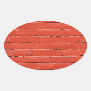 Rode Oranje muur Ovale Sticker