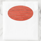 Rode Oranje muur Ovale Sticker (Tas)