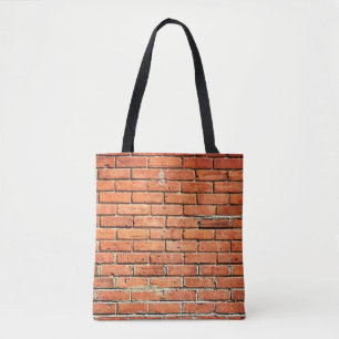 Rode Oranje muur Stedelijk Tote Bag