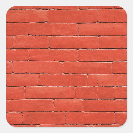 Rode Oranje muur Vierkante Sticker (Voorkant)