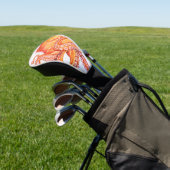 Rode Oranje octopus Waterverf Golfheadcover (Insitu)
