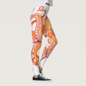 Rode Oranje octopus Waterverf Leggings (Rechts)