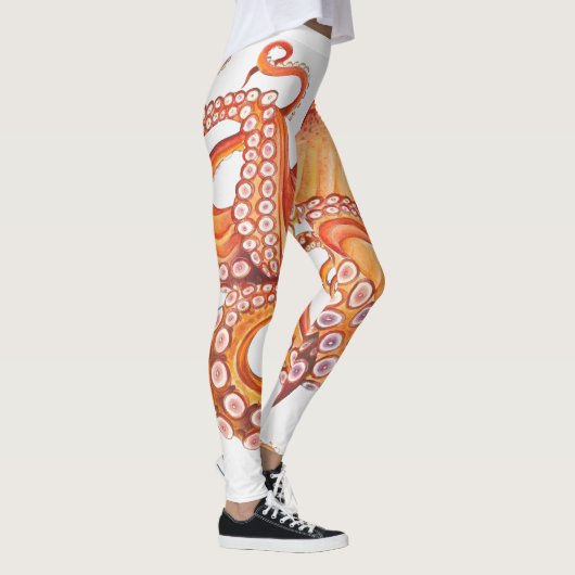 Rode Oranje octopus Waterverf Leggings (Rechts)