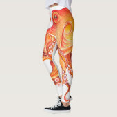 Rode Oranje octopus Waterverf Leggings (Links)