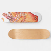 Rode Oranje octopus-Waterverf Persoonlijk Skateboard (Horizontaal)
