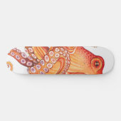 Rode Oranje octopus-Waterverf Persoonlijk Skateboard (Horizontaal)