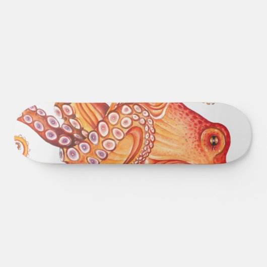 Rode Oranje octopus-Waterverf Persoonlijk Skateboard (Horizontaal)