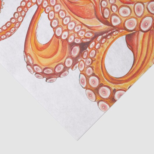 Rode Oranje octopus-Waterverf Tissuepapier (Detail)