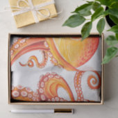 Rode Oranje octopus-Waterverf Tissuepapier (Geschenk)