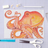 Rode Oranje octopus-Waterverf Tissuepapier (Craft)
