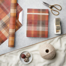 Rode Oranje Oogst Aarde Plaid Patroon