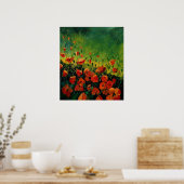 rode oranje papaver 67 poster (Keuken)