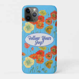 Rode Oranje papaver blauw Case-Mate iPhone Case
