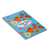 Rode Oranje papaver blauw Notitieboek (Rechterzijde)