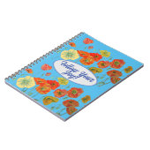 Rode Oranje papaver blauw Notitieboek (Linkerzijde)