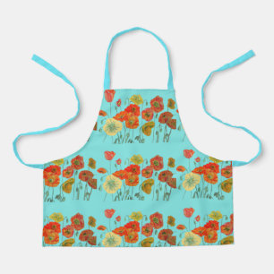 Rode Oranje papaver Bloedbloem Aqua A Schort