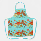 Rode Oranje papaver Bloedbloem Aqua A Schort (Voorkant)