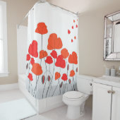 Rode Oranje papaver Douchegordijn (In situ)