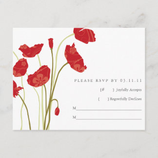 Rode-Oranje papaver RSVP Kaartje
