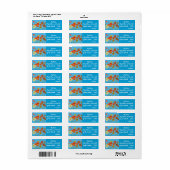 Rode Oranje papaver-Waterverf — Retouradreslabels Etiket (Full Sheet)