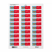 Rode Oranje papaver-Waterverf — Retouradreslabels Etiket (Full Sheet)