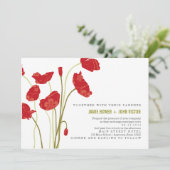 Rode-Oranje papaver-weddenschap Kaart (Staand voorkant)