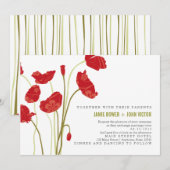 Rode-Oranje papaver-weddenschap Kaart (Voorkant / Achterkant)