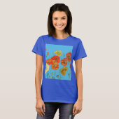 Rode Oranje papaverbloem-Waterverf T-shirt (Voorkant volledig)