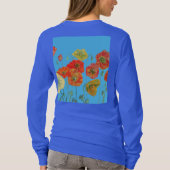 Rode Oranje papaverbloem-Waterverf T-shirt (Achterkant)