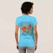 Rode Oranje papaverbloem-Waterverf T-shirt (Achterkant volledig)