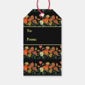 Rode Oranje papaverbloemen poppies Floral Art Cadeaulabel (Achterkant)