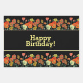 Rode Oranje papaverbloemen poppies Floral Art Inpakpapier Vel (Voorkant)