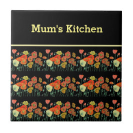 Rode Oranje papaverbloemen poppies Floral Art Tegeltje