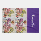 Rode Oranje papaverbloemen poppies Floral Art Theedoek (Horizontaal)