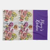 Rode Oranje papaverbloemen poppies Floral Art Theedoek (Horizontaal)