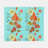 Rode Oranje papavermakerij Fleece Deken (Voorkant (Horizontaal))