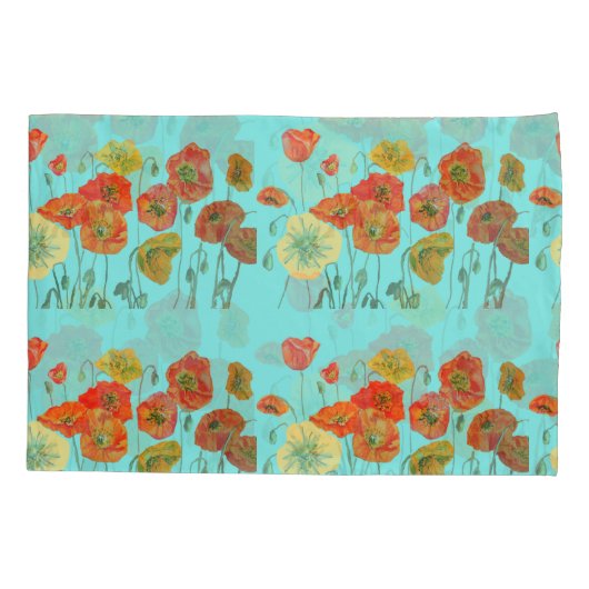 Rode Oranje papavermakerij Kussensloop (Achterkant)