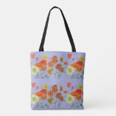 Rode Oranje papavermakerijen paars Lila Tote Bag (Achterkant)
