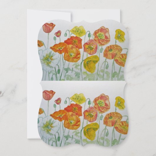 Rode Oranje Poppies Bloemen 21e Verjaardag Uitnodi Kaart (Achterkant)