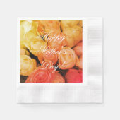 Rode Oranje Rozen Aangepaste tekst Happy Moederdag Servet (Voorkant)
