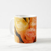 Rode Oranje Rozen Happy Moederdag Koffiemok (Voorkant links)